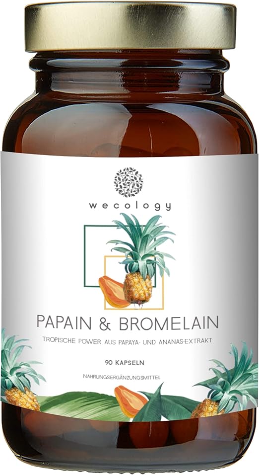 WECOLOGY® Papain & Bromelain Kapseln Hochdosiert - 90 Stück ...